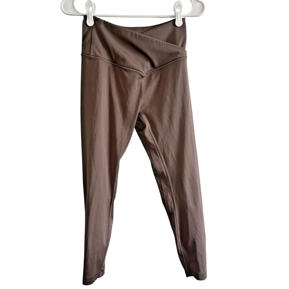 Victoria's Secret Leggings Crossover Athletic Yoga Pants Polyester Brown Women 8